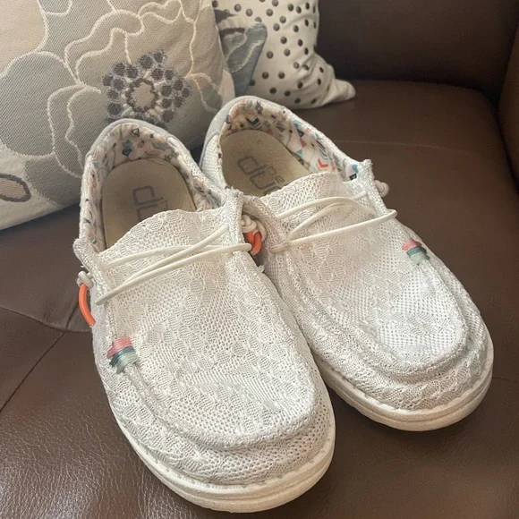 Hey Dude Shoes Hey Dude Cute Ivory Patterned Slip On Comfort